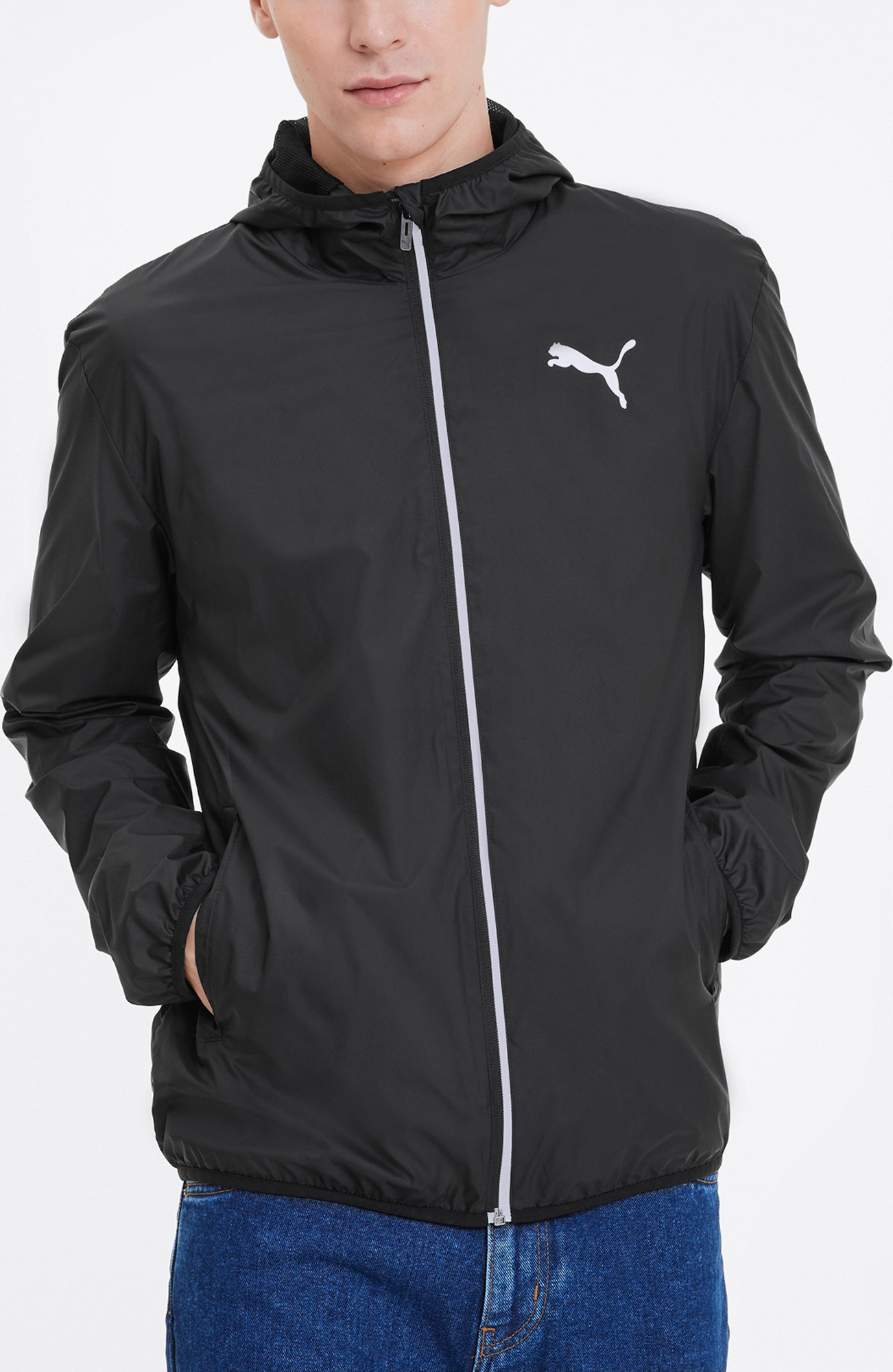 puma essentials solid windbreaker